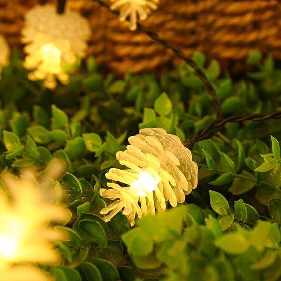 HBBKVI Solar Lights Outdoor, LED Pinecone Light String Solar Eight Function Flashing Pinecone Modeling Atmospheres String Lights Holiday Decoration 16.4ft