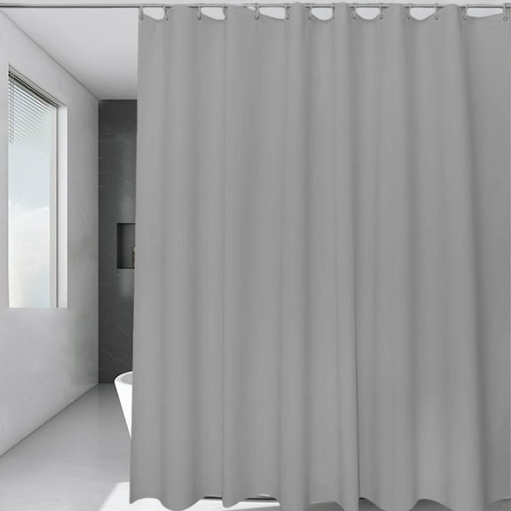 HBBKVI Solid Color Shower Curtain Waterproof Fabric Bathroom Curtain with Hooks Simples Modern Designs for Tub Toilet Closet Gray Shower Curtain 71" x 79"