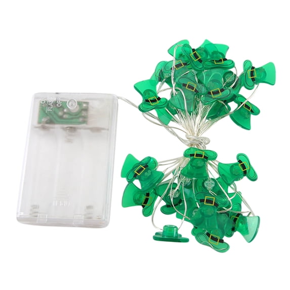 HBBKVI St Patricks Day Decorations, St. Patrick's Day Decorations Lights Leprechaun Hat Gold Coin String Light Green Yellow Light Battery Operated