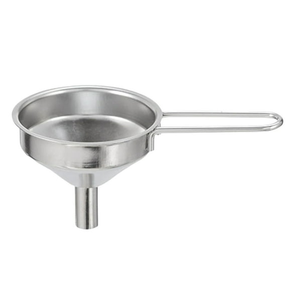 HBBKVI Stainless Steel Kitchen Funnel with 1.7in Long Handle, Hangable Design for Filling Bottles, Liquor Flask and Oil Transfer, Durable and Easy to Clean