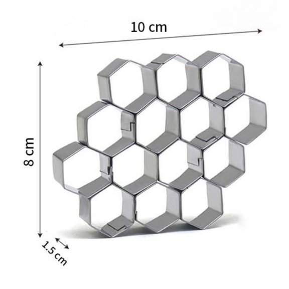 HBBKVI Stainless Steel Mini Hexagon Cookie Cutter for Baking Fondant Cookies, Honeycomb Shape Kitchen Tool, Easy to Clean and Rust-Resistant