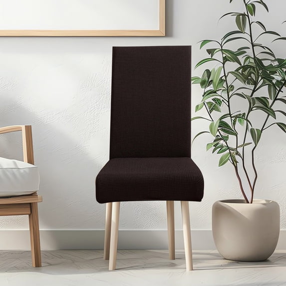 HBBKVI Stretch Chair Covers with Stain Protection, Soft Brushed Elastic Slipcover for Dining Chairs, Universal Fit up to 20in Seat Width and 24in Back Height, Black