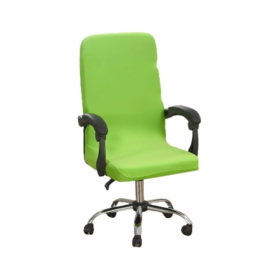 HBBKVI Stretch Waterproof Chair Cover, Solid Color Brushed Polyester Blend Slipcover with Zipper and Straps for Dining and Office Chairs, Fits Backrest 28-32in, Green