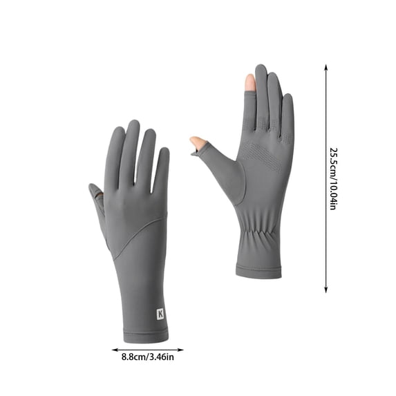 HBBKVI Sunscreen Gloves for Women, Ice Silk UPF UV Protection Gloves, Touchscreen & Non-Slip Grip, for Outdoor Driving Cycling, Breathable Thin & Stretchy (Palm 3.3-3.9in)