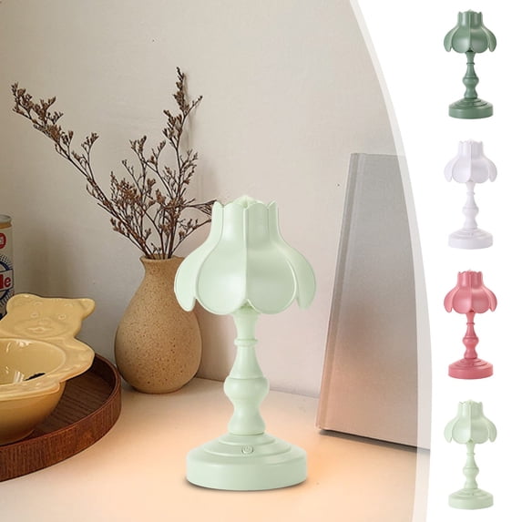 HBBKVI Table Lamp USB Rechargeable Ins Europe and The United States Style Table Lamp Dormitory Mini Bedside Home Bedroom LED Night Light Ornaments Room Decor Desk Decor