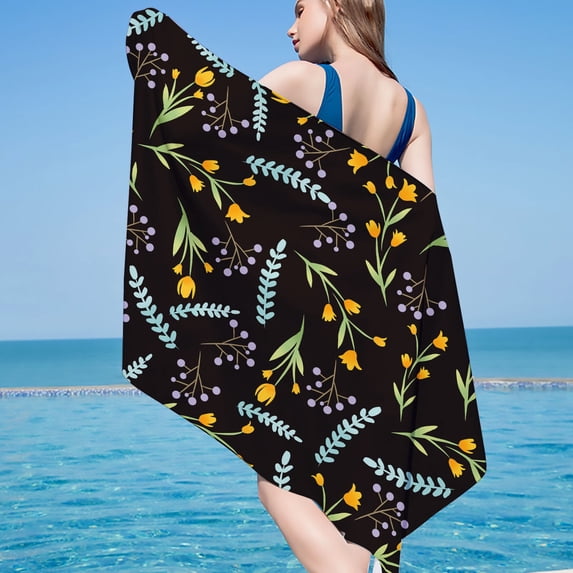 HBBKVI Tropical Beach Towel 30" × 60", Bath Towels for Pool Beach Travel Camping, Large Absorbent Quick Dry Sand Free Towels