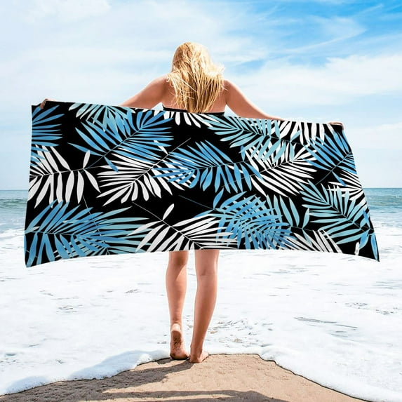 HBBKVI Tropical Beach Towel 30" × 60", Bath Towels for Pool Beach Travel Camping, Large Absorbent Quick Dry Sand Free Towels