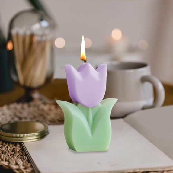 HBBKVI Tulip Candles, Scented Candle for Bedroom Living Room, Single Wick Gift Candle Purple