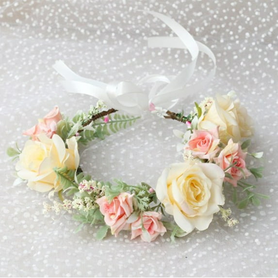 HBBKVI Valentine's Day Wreath Rose Wreath Flower Crowns Wreath Headband Flower Crowns Wedding Festival Photography Props Headdress