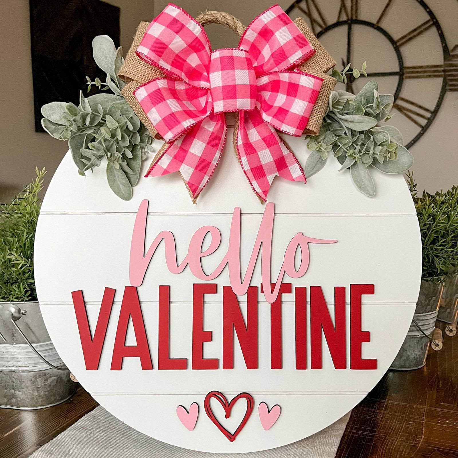 HBBKVI Valentines Day Door Decoration Sign, Wooden Hanging Sign