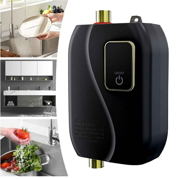 HBBKVI Water Heater-110V Small Instant Hot Water Heater,Under Sink Plug In Tankless Water Heater Demand with LCD Digital Display for Kitchen Sink Faucet