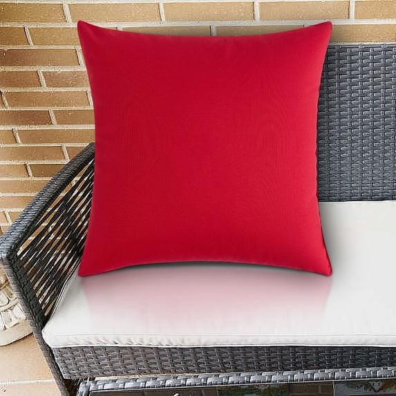 HBBKVI Waterproof Outdoor Pillow Cover, Decorative Modern Solid Color 18x18 Inch Pillow Covers, Zippered Closure, Red