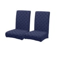 thumbnail image 1 of HBBKVI Waterproof Stretch Dining Chair Covers, Set of 2 Thickened Alternate Jacquard Slipcovers, Non-Slip Elastic Fit for Kitchen Home 15-20in Wide x 18-26in High, Blue, 1 of 6