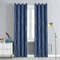 thumbnail image 1 of HBBKVI Wavy Line Curtains 52" × 63", Grommet Thermal Insulated Blackout Curtains for Living Room Bedroom, Noise Reduction Curtain Panels Blue, 1 of 9