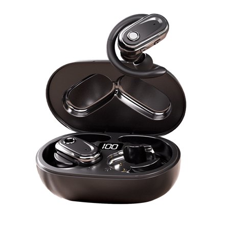 HBBKVI Wireless Earbuds, Hanging Ear True Wireless High Battery Low Latency Double Microphone Noise Reduction Surround Sound 5.4 Sport Bluetooth Openear Earphones