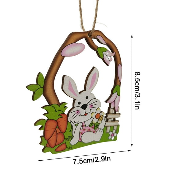 HBBKVI Wooden Easter Hanging Pendant Wooden Easter Hanging Pendant Wall Door Decor Decor for Home Handicraft Pendant Creative Easter Home Decoration Pendant