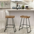 24" Swivel Bar Stools Industrial Metal Counter Height Barstools with
