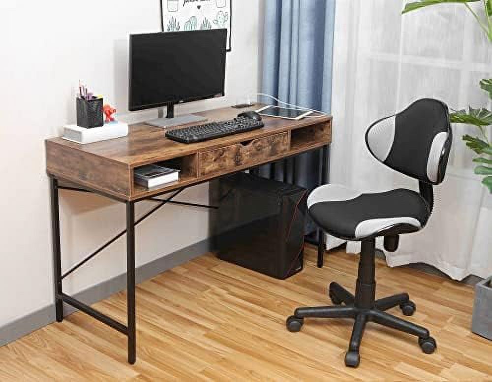 HBBOOMLIFE 48' Writing Desk with Power Outlet Home Office Contemporary