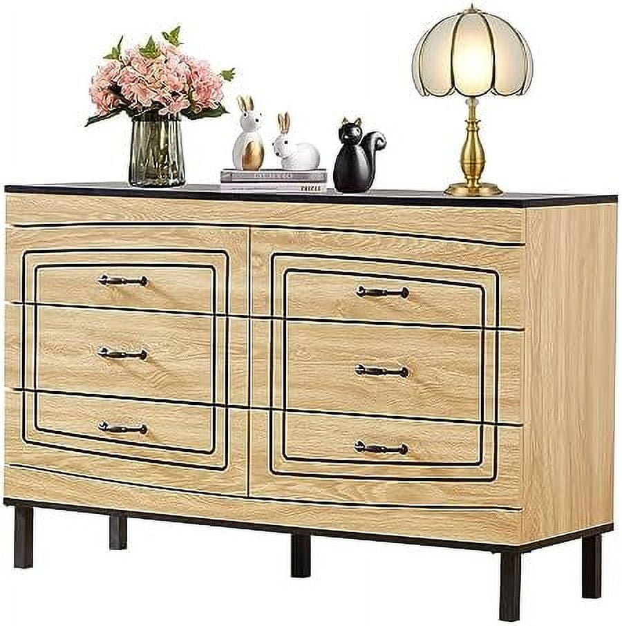 HBBOOMLIFE 6 Drawer Double Dresser with Deep Drawers Large Double