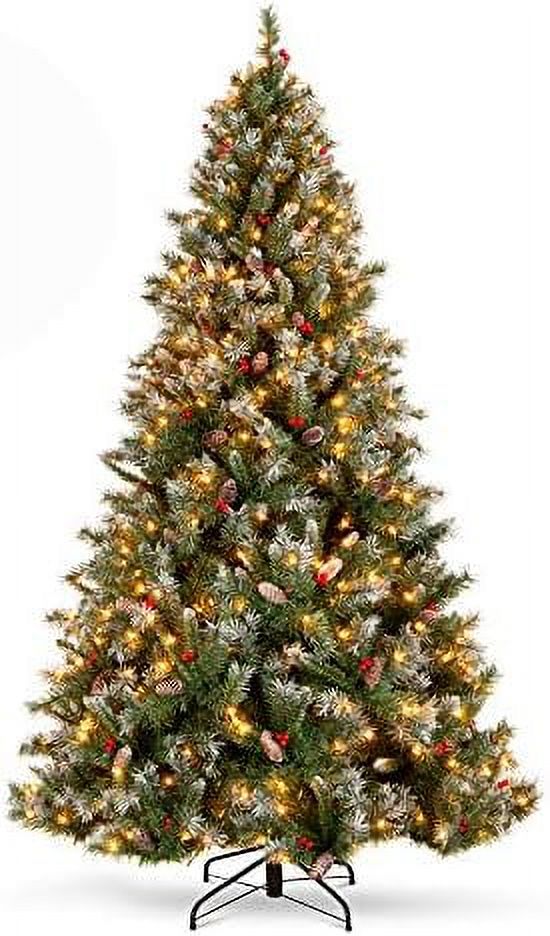 HBBOOMLIFE 7.5Ft Prelit PreDecorated Pine Hinged Artificial Christmas
