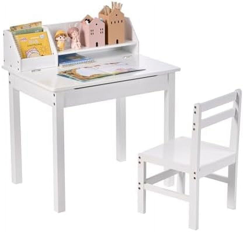HBBOOMLIFE Bamboo Desk and Chair Set LiftTop Desk & Chair Set for 38