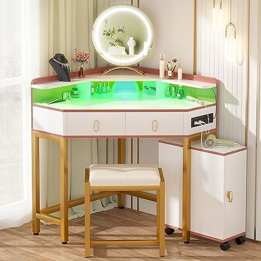 Small corner vanity makeup outlet