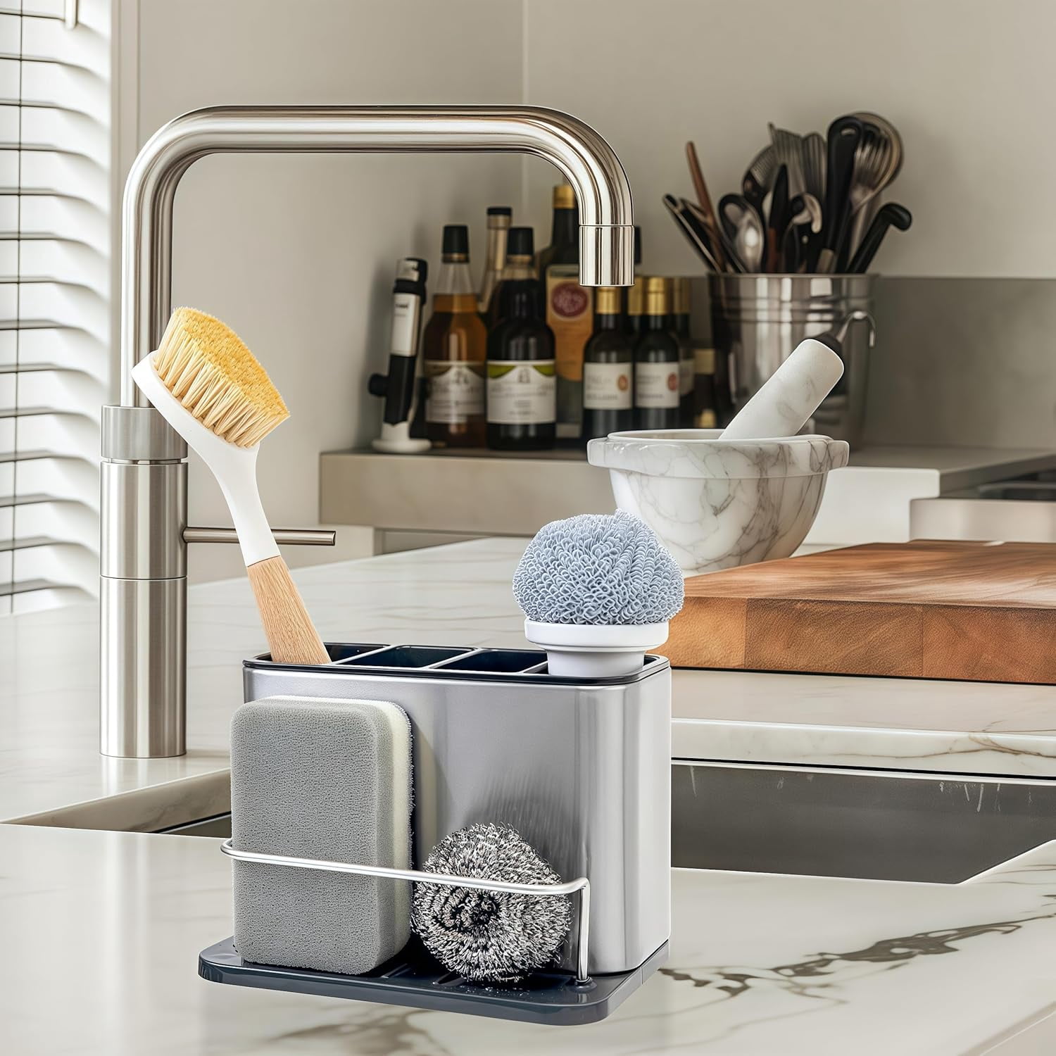HBBOOMLIFE Drying Rack Sponge Holder for Sink Organizer Rack Sink Caddy ...