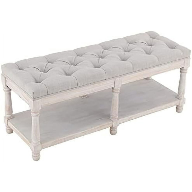 HBBOOMLIFE Farmhouse Bench End of Bed Bench for Bedroom with 6