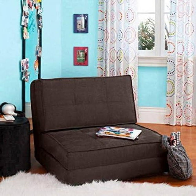 HBBOOMLIFE Flip Chair Convertible Sleeper Dorm Bed Couch Lounger Sofa Multi Color New (Brown