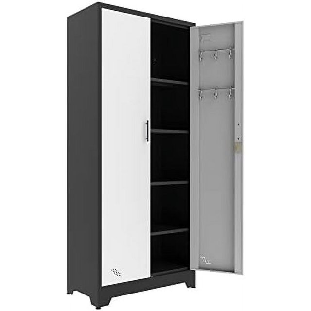 HBBOOMLIFE Green Metal Metal Sideboard with Tempered