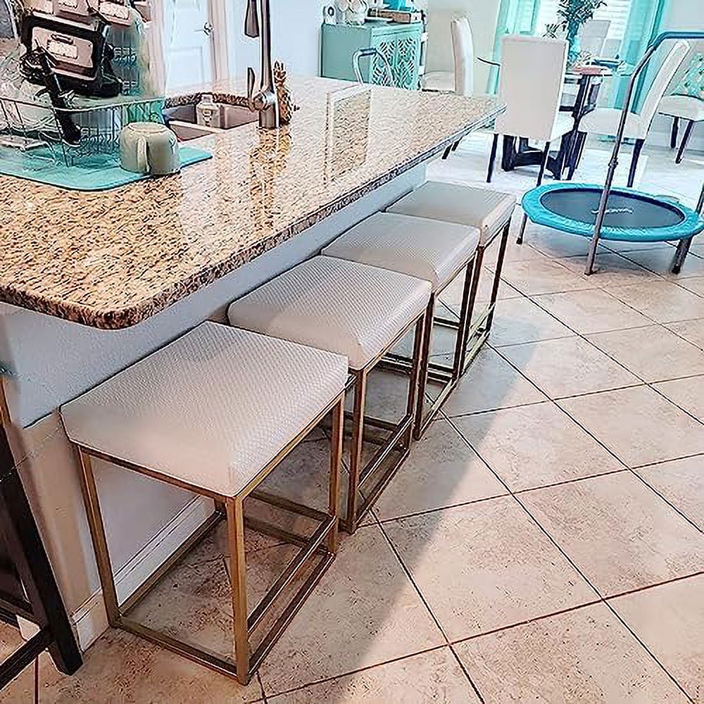 HBBOOMLIFE Height Stools Set of 2 for Kitchen Counter 30 Inch Backless Industrial Stool Modern