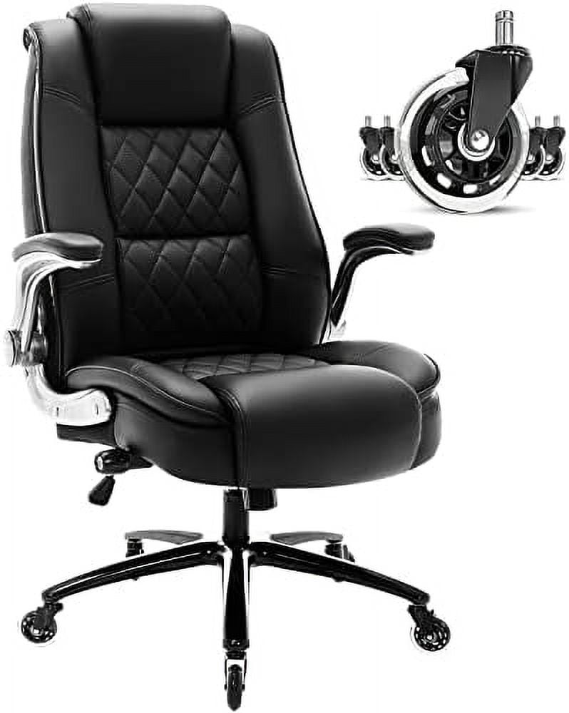 HBBOOMLIFE High Back Office ChairFlipup Arms Executive Computer Desk Chair Builtin Lumbar