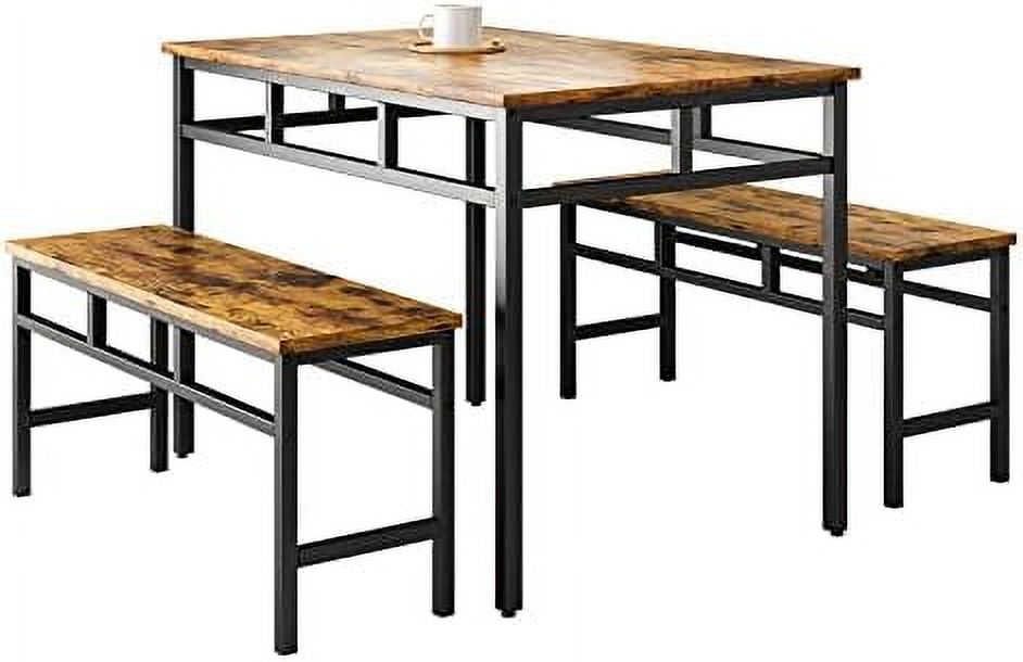 HBBOOMLIFE Industrial Table and Chair Set for 4 Counter Height Table