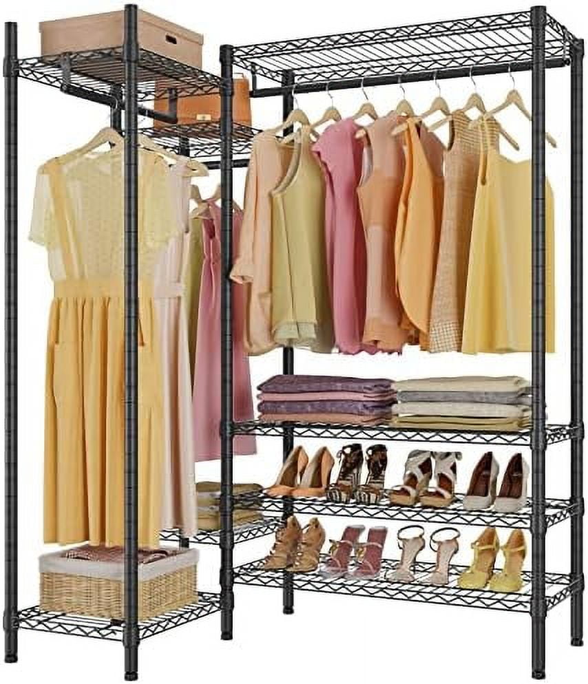 HBBOOMLIFE L20 Corner Garment Rack Heavy Duty L Shaped Clothing Rack