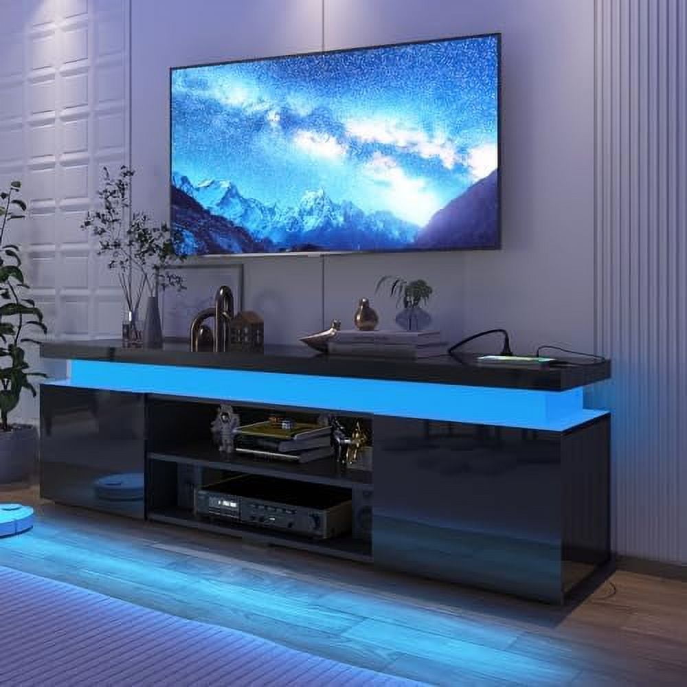 HBBOOMLIFE LED TV Stand for 85 Inch TV Modern TV Stand with Power