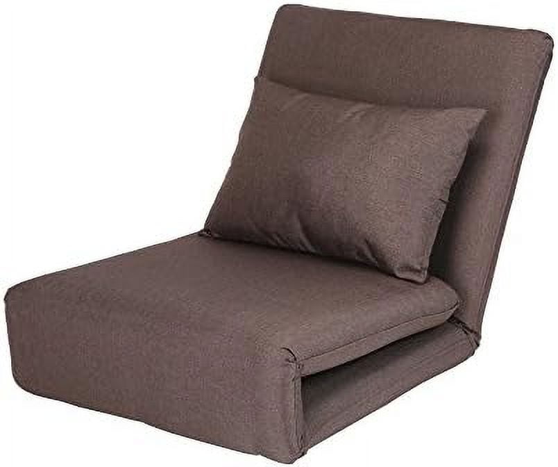 HBBOOMLIFE Linen Chair Beige Design Relaxie Sleeper Dorm Bed Couch Lounger Sofa 5