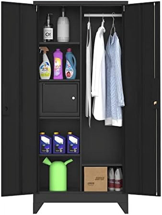 HBBOOMLIFE Metal Lockable Garage with Doors and 4Tier