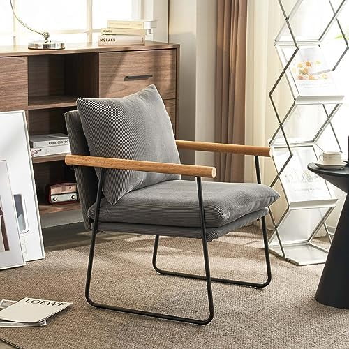 HBBOOMLIFE Mid Century Modern Accent Chair Corduroy Fabric Living