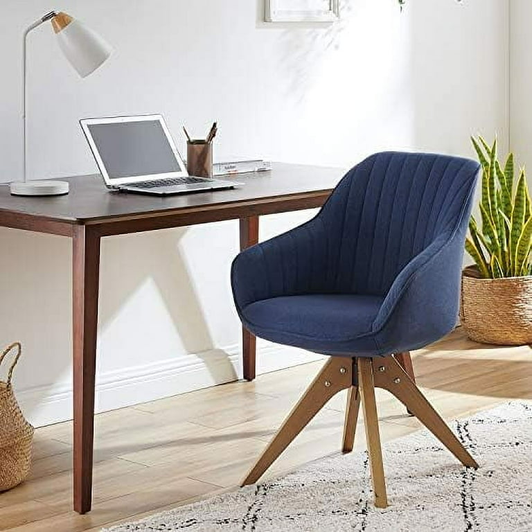 HBBOOMLIFE Mid Century Modern Swivel Accent Chair with Arms Beech