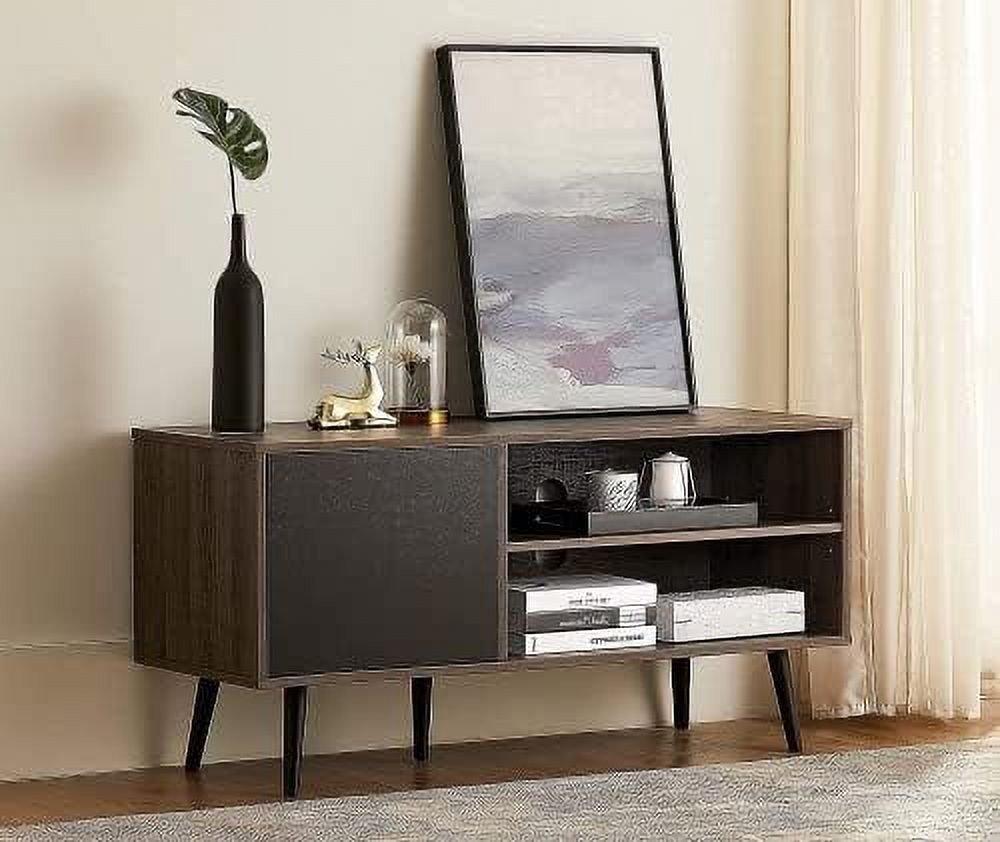 HBBOOMLIFE Mid Century Modern TV Stand for 50 inch Flat Screen Wood TV