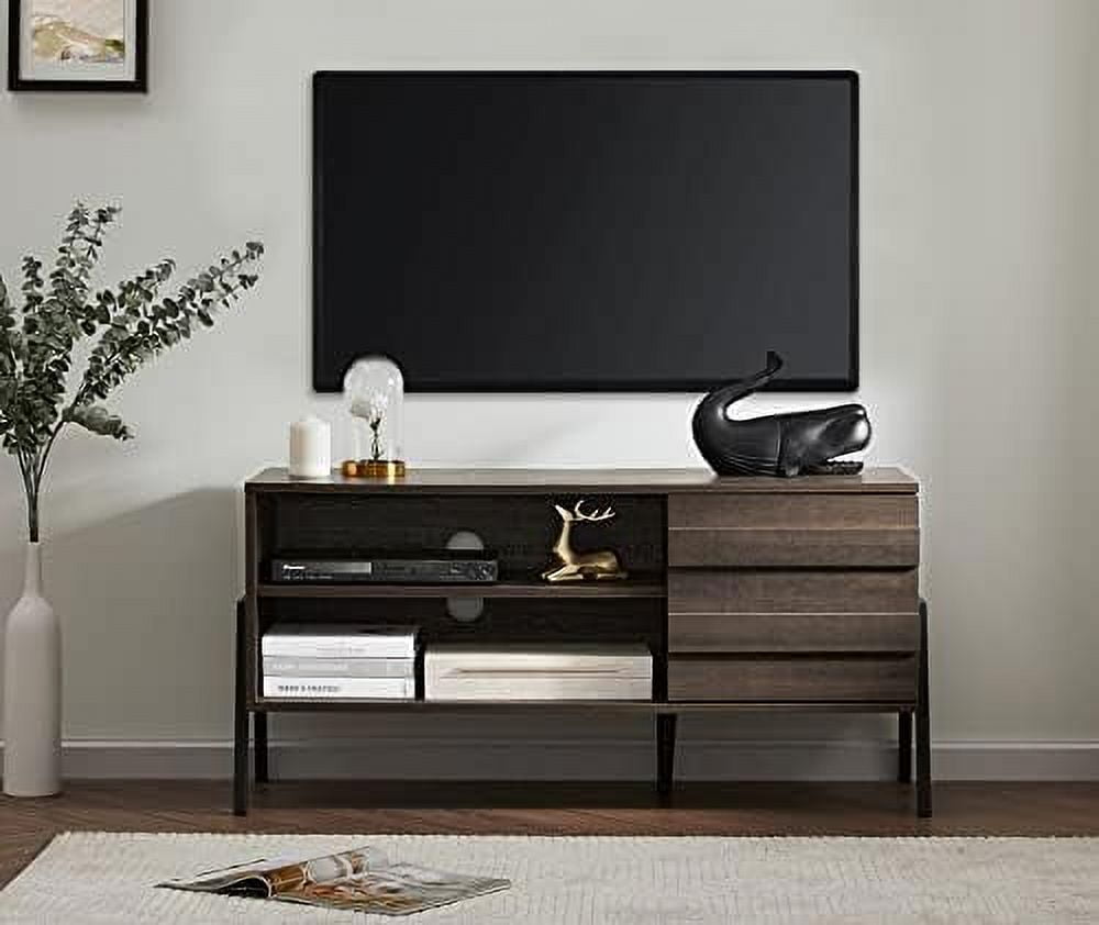 HBBOOMLIFE MidCentury Modern TV Stand for TVs up to 85 Inch Wood Entertainment Center for 80