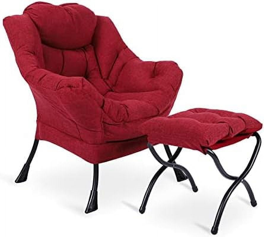 HBBOOMLIFE Modern Fabric Lazy Chair Soft Accent Contemporary Lounge