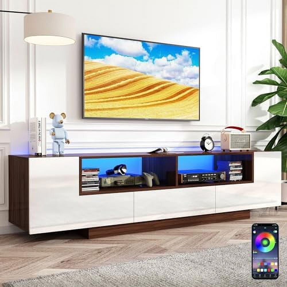 HBBOOMLIFE Modern LED TV Stand for 75 Inch TV 70" Entertainment Center