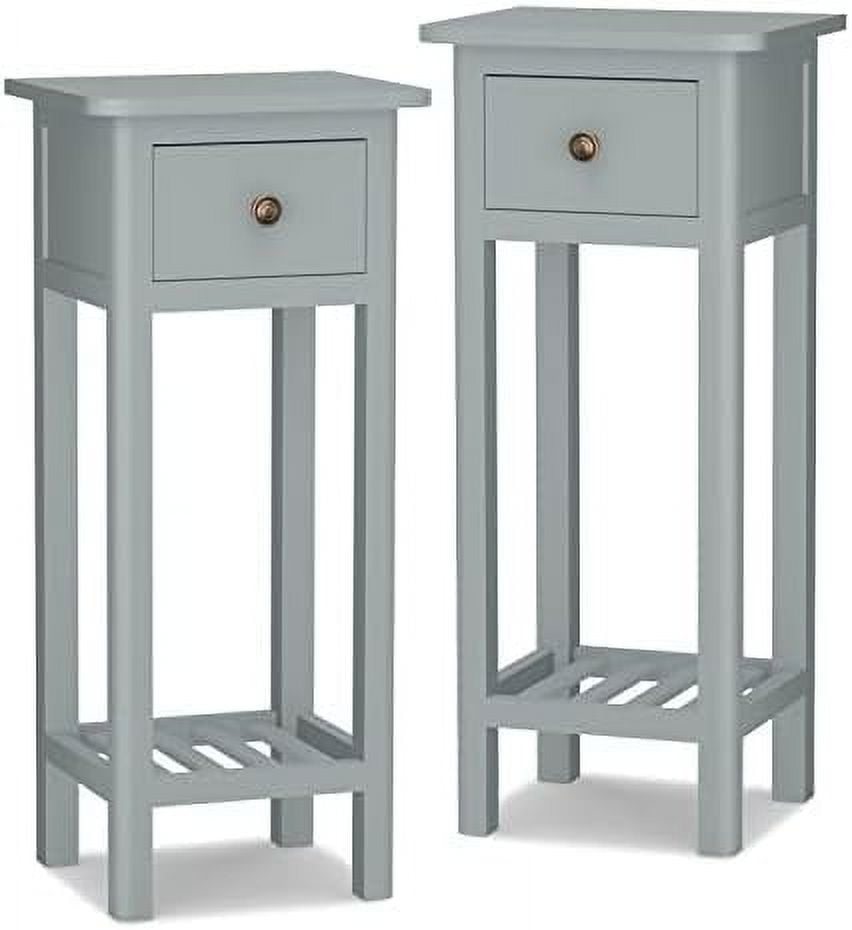 HBBOOMLIFE Narrow Side Table Small End Table for Small Spaces Farmhouse