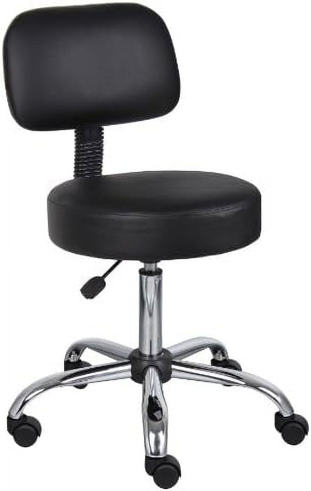 ErgoComfort Adjustable Black Vinyl Swivel Chair with Chrome Star Base
