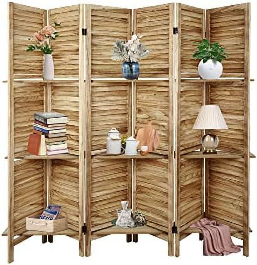 HBBOOMLIFE Room Divider 4 Panel Rattan Room Divider Wall Room Dividers