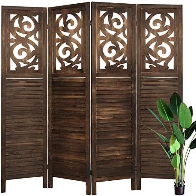 HBBOOMLIFE Room Divider 6 Panel Folding Privacy Screen Cutout Room
