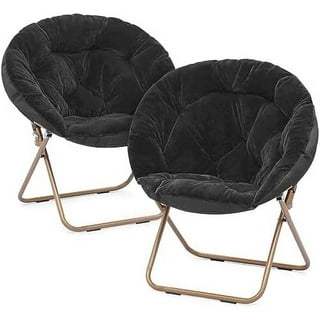 Zenithen Indoor Bungee Round Folding Dish Saucer Chair For Bedroom