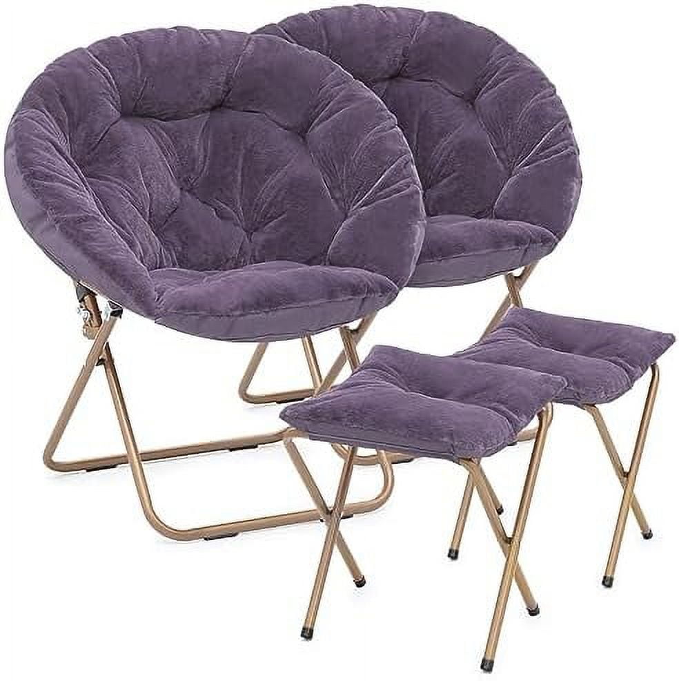 HBBOOMLIFE Round Foldable Oversized Saucer Chair for Adults with