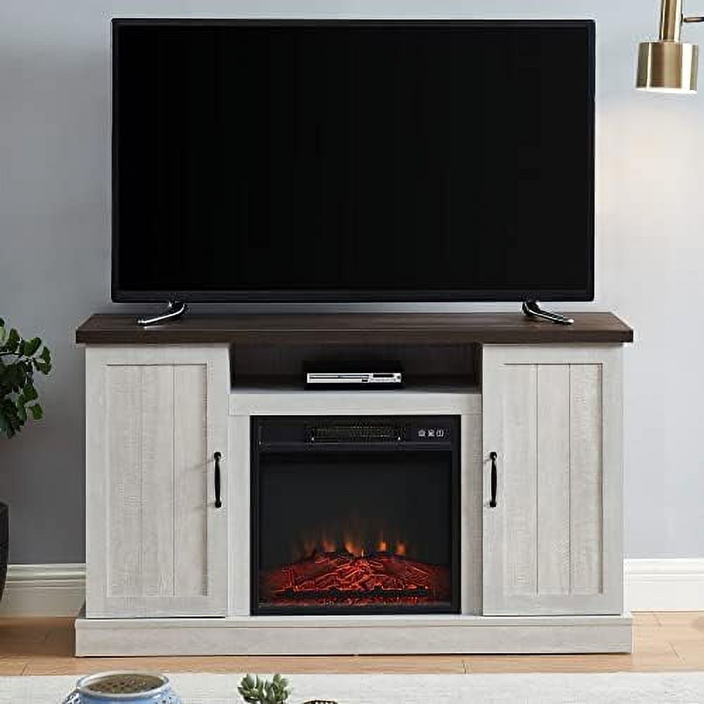 HBBOOMLIFE Rustic Farmhouse Fireplace TV Stand for 55 Inch TV Electric